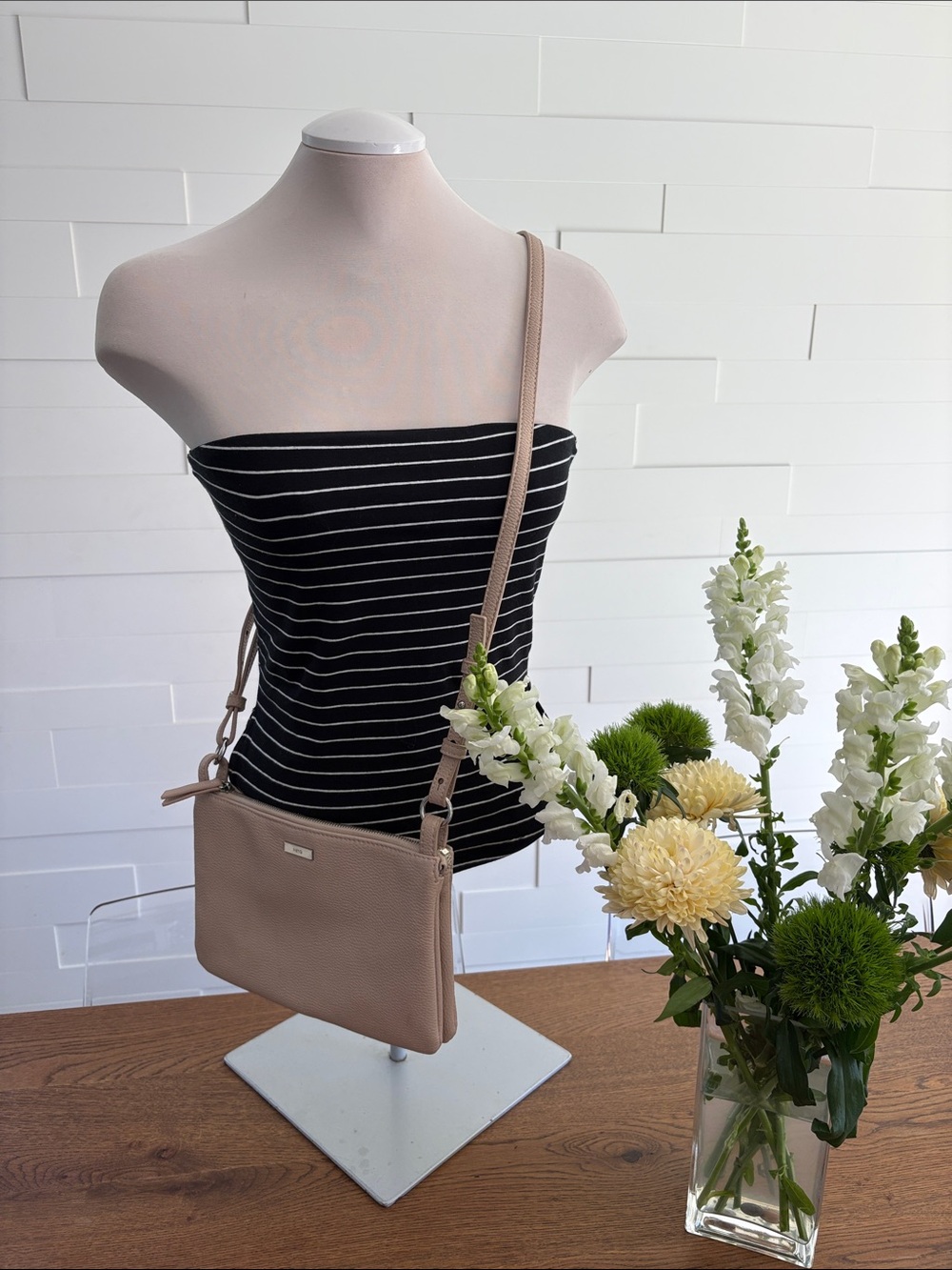 Mango Beige Crossbody Shoulder Bag - Women's Everyday Purse
